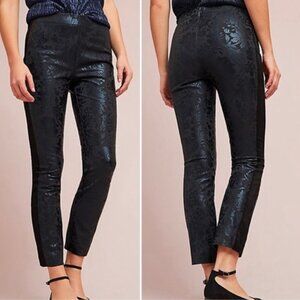 Anthropologie Essential Skinny Tuxedo Damask Jacquard Brocade Print Ankle Pants